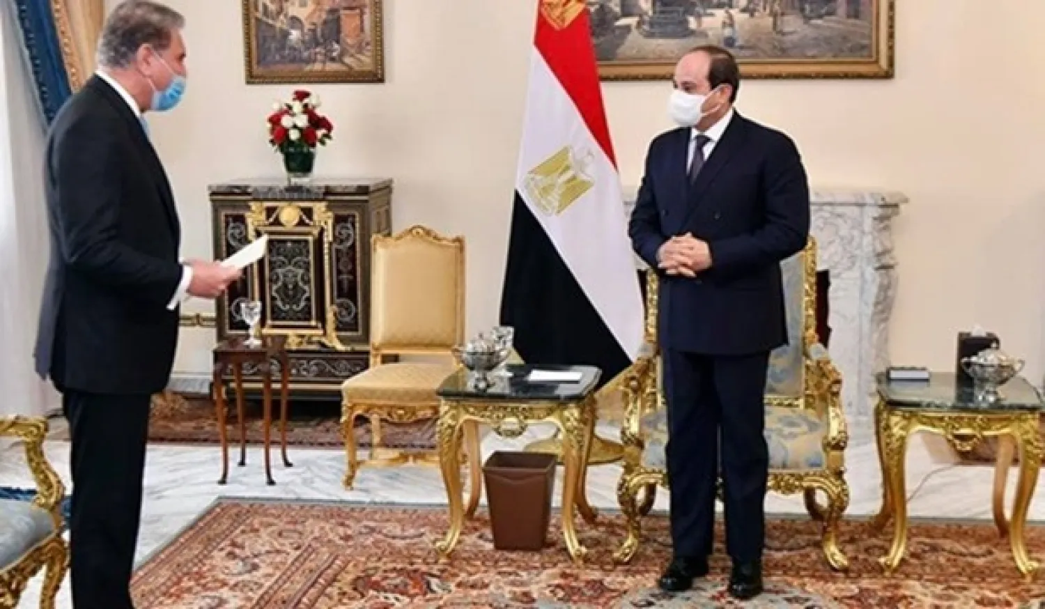 Egyptian President receives Pakistani Foreign Minister on Wednesday, Feb 18, 2021. (Egyptian Presidency)  

