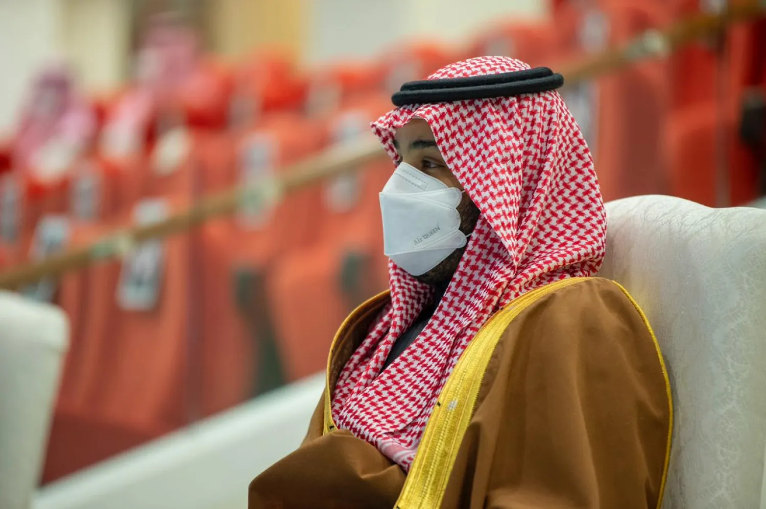 ولي العهد الأمير محمد بن سلمان خلال رعايته حفل سباق «كأس السعودية» (واس)