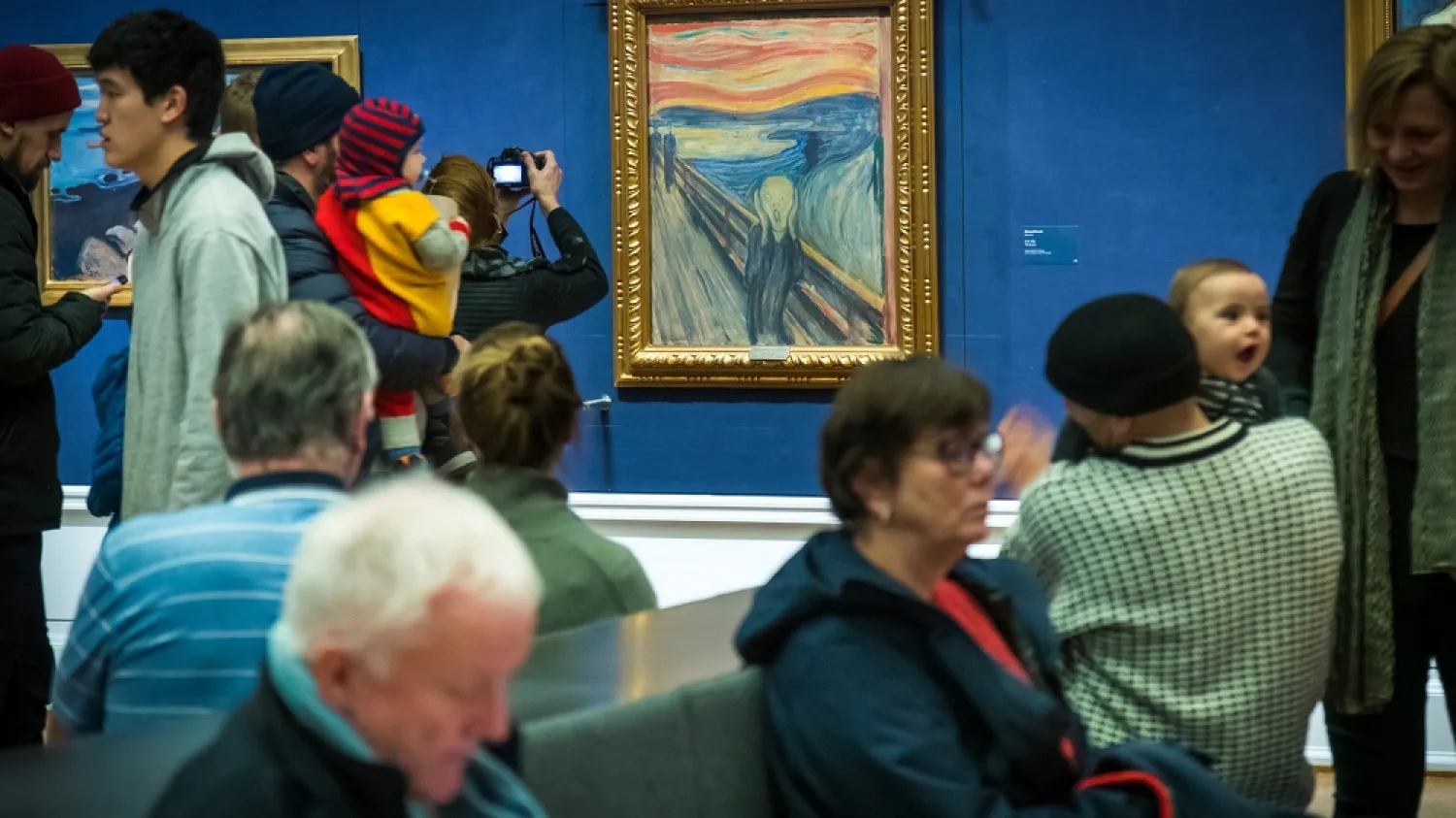 In this Sunday, Jan. 13, 2019 file photo, people look at "The Scream" at the National Gallery in Oslo. (AP)