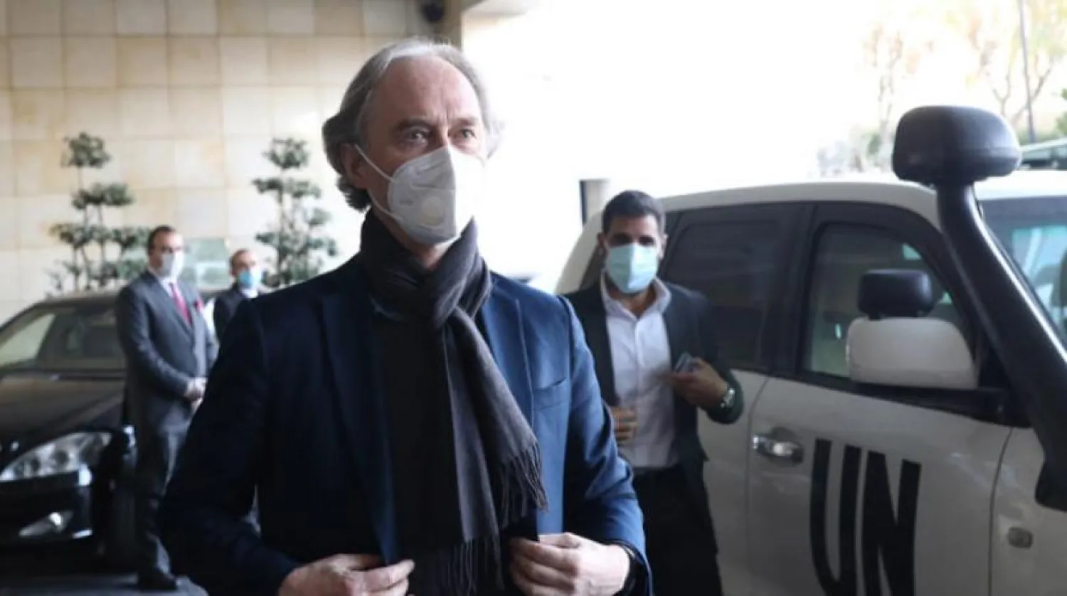UN envoy Geir Pedersen upon his arrival to the hotel in Damascus on Feb 21, 2020. (EPA)