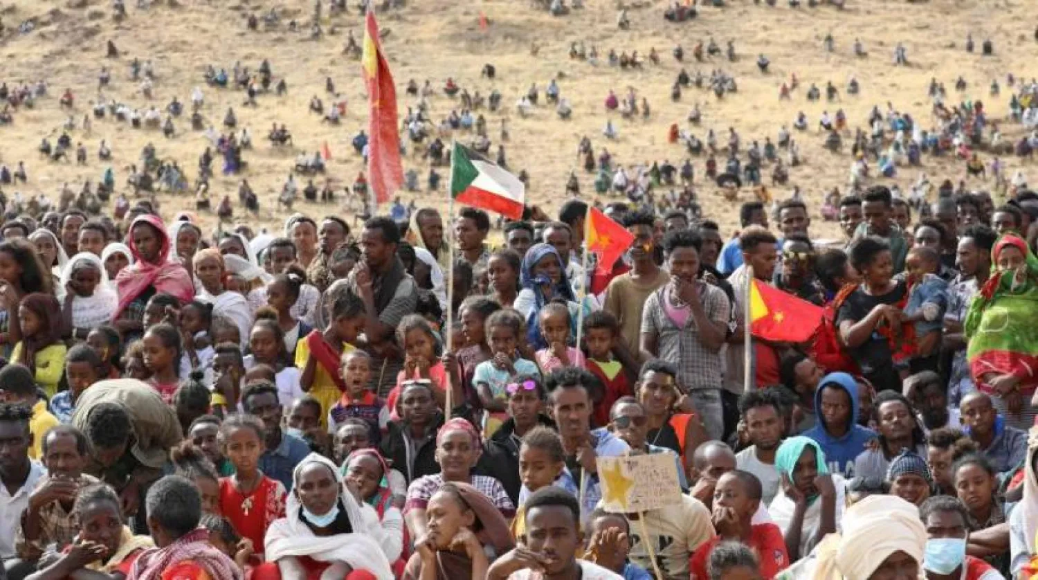 Etiyopyalı mülteciler Sudan’daki Um Rakuba mülteci kampında (AFP)