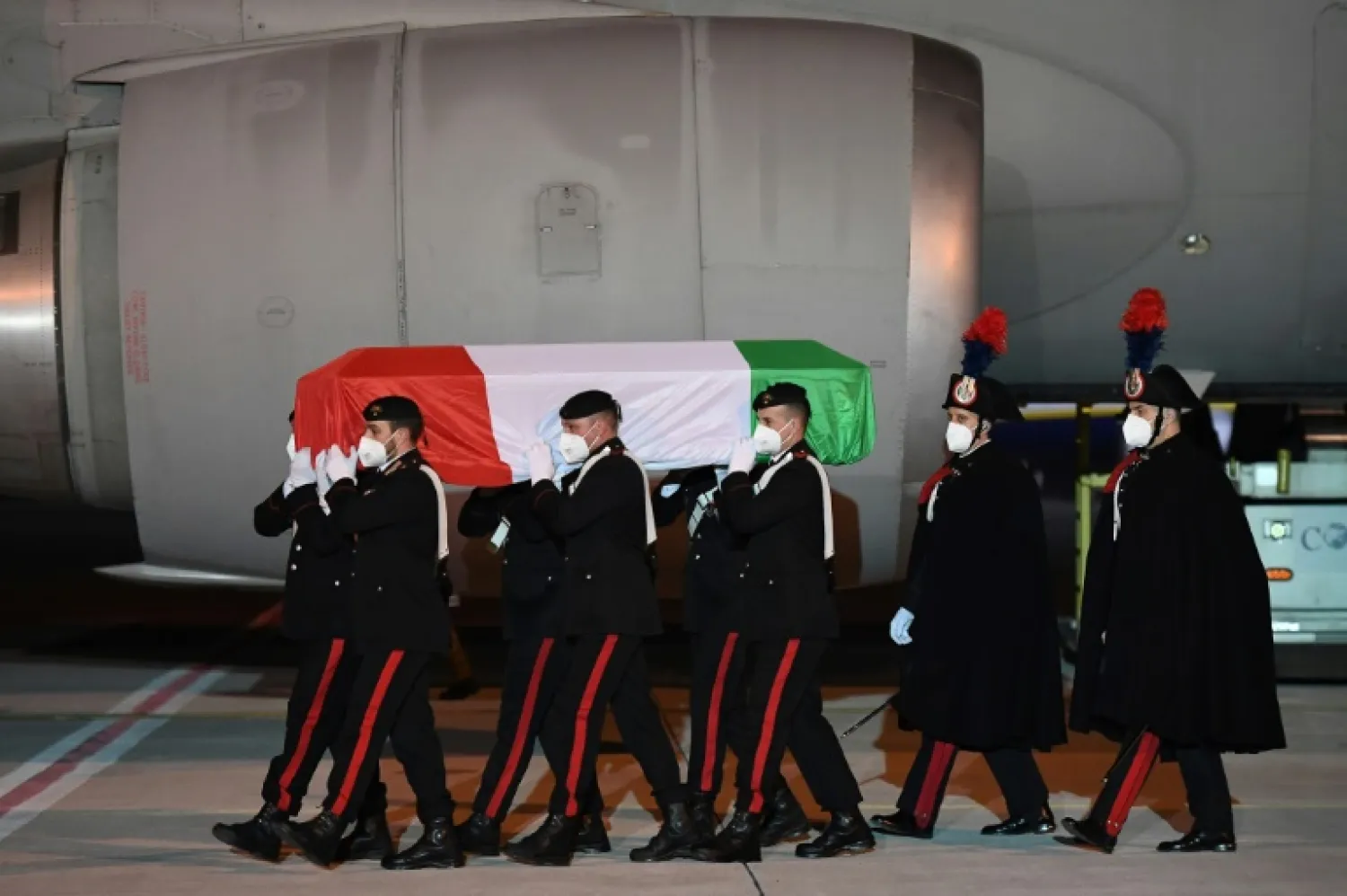 The body of the Italian ambassador killed in the Democratic Republic of Congo has arrived back in Rome | AFP