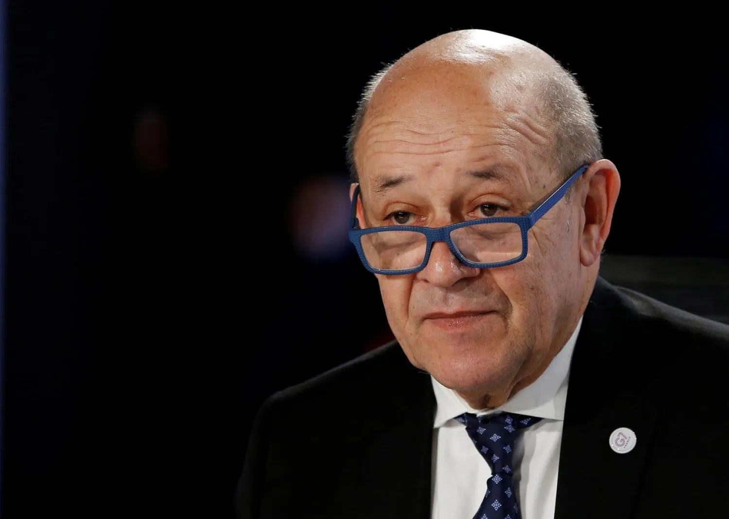 FILE PHOTO: French Foreign Minister Jean-Yves Le Drian attends a working session during the Foreign ministers of G7 nations meeting in Dinard, France, April 6, 2019. REUTERS/Stephane Mahe/File Photo