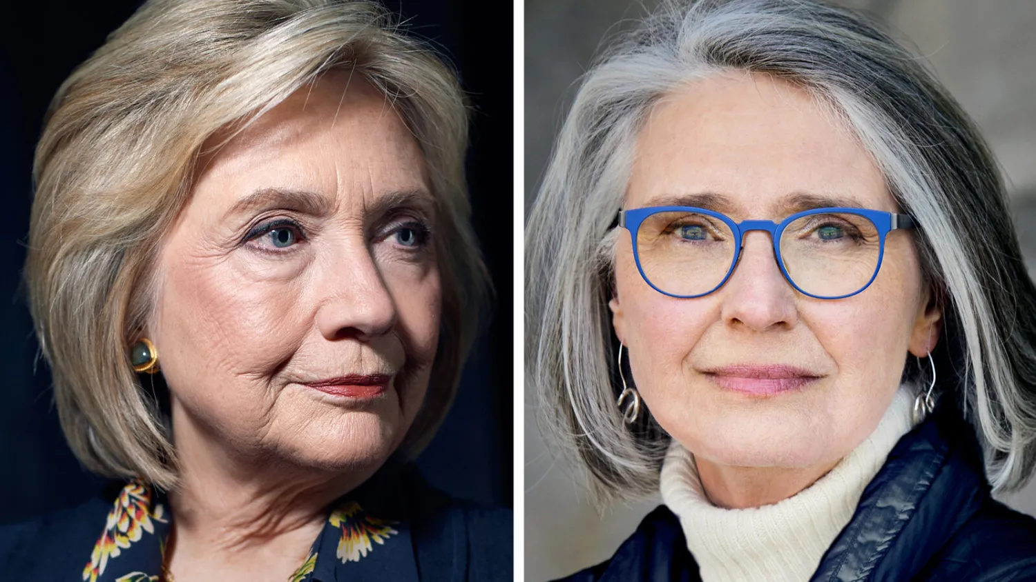 “Before we started, we talked about her time as secretary of state,” the mystery novelist Louise Penny, right, said of Hillary Clinton. “What was her worst nightmare? ‘State of Terror’ is the answer.”Credit...Left to right: Mike Cohen for The New York Times; Jean-François Bérubé