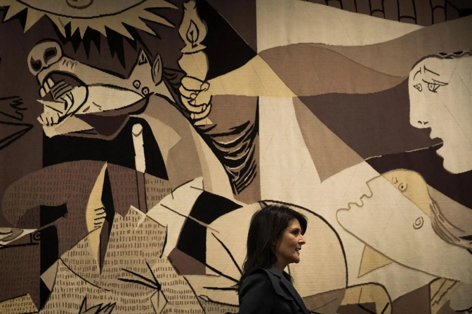 The “Guernica” tapestry had been on loan to the world body since 1984. (AFP)
