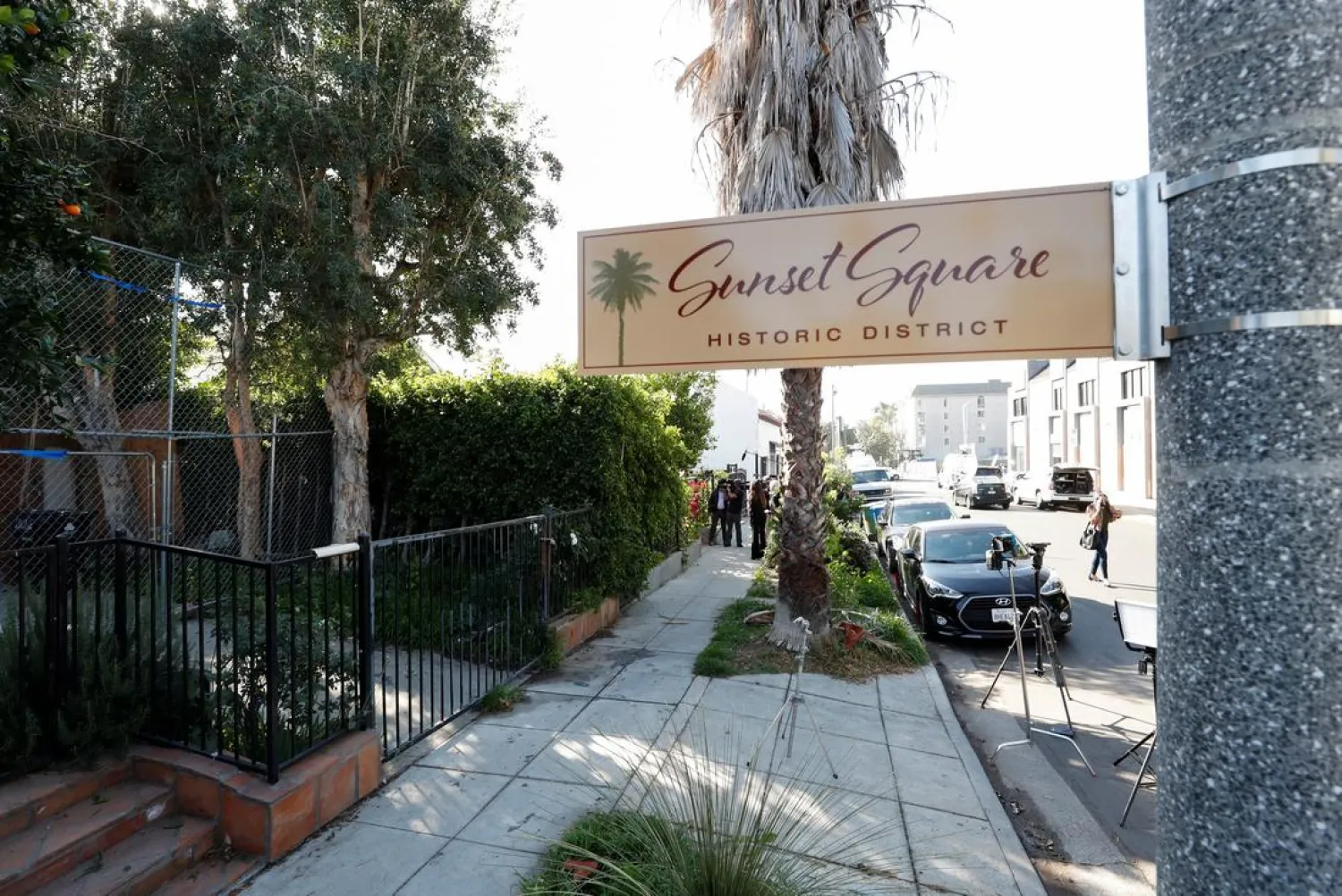 A view of the site where Lady Gaga’s dog walker was shot. Reuters