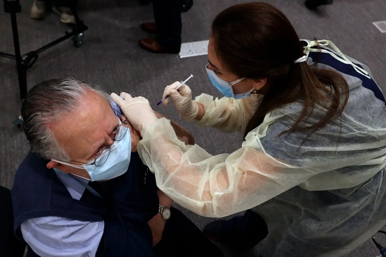 Lebanon launched its inoculation drive last month after receiving its first shots of the Pfizer-BioNTech vaccine. (AP)