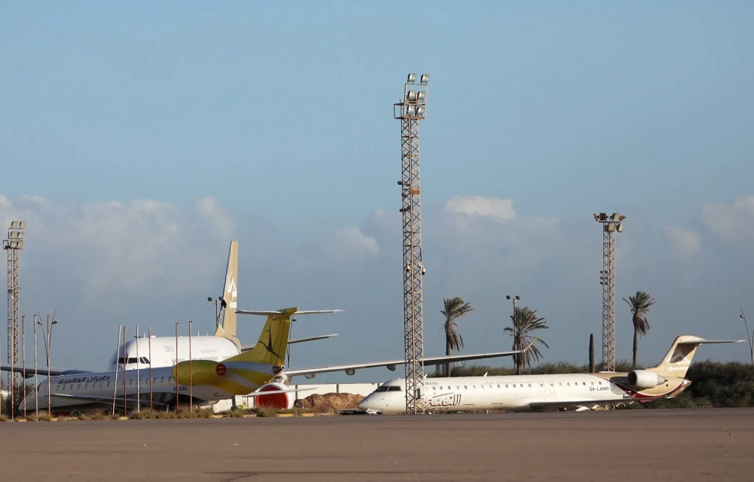 Planes are seen at Mitiga International Airport in Tripoli, Libya, Dec. 12, 2019. (Reuters)