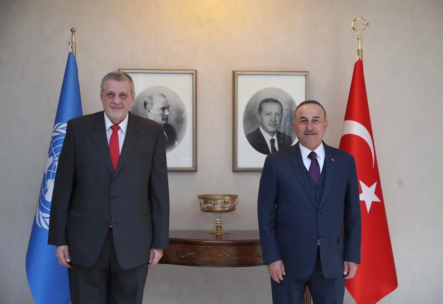 UN envoy to Libya Jan Kubis meets with Turkey's foreign minister in Ankara. (Turkish FM)
