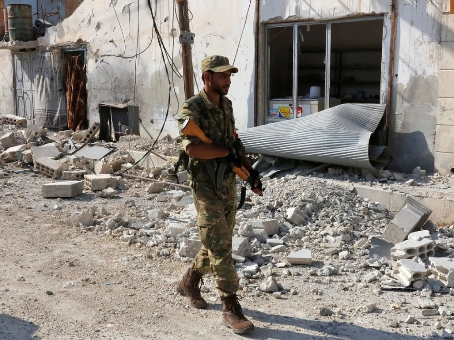 A member of the Turkey-backed National Army seen in Jarablus. (Reuters file photo)