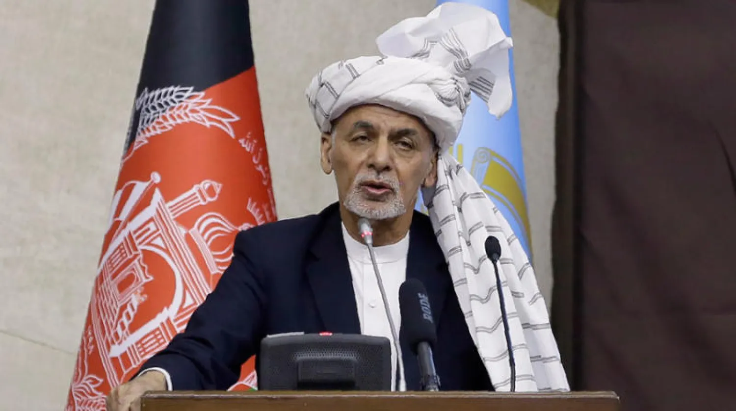 غني خلال خطابه في البرلمان أمس (أ.ب)