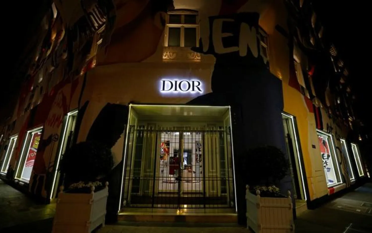 FILE PHOTO: The Dior logo is seen on the facade of a shop in Paris, France, August 5, 2018. Picture taken August 5, 2018. REUTERS/Regis Duvignau
