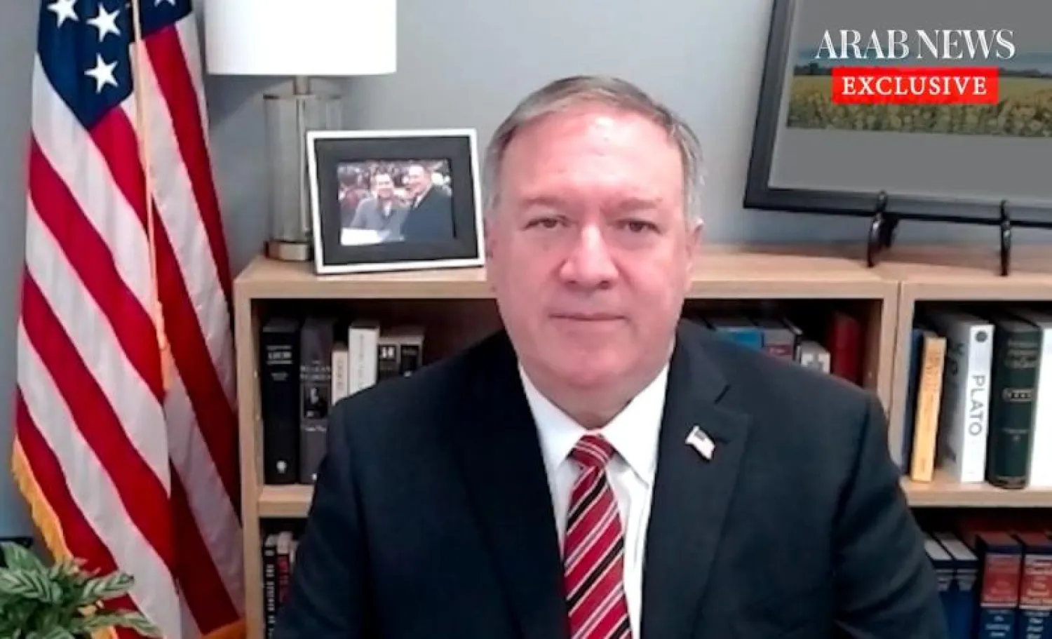 وزير الخارجية الأميركي السابق مايك بومبيو خلال حوار مُسجل مع صحيفة «عرب نيوز» السعودية