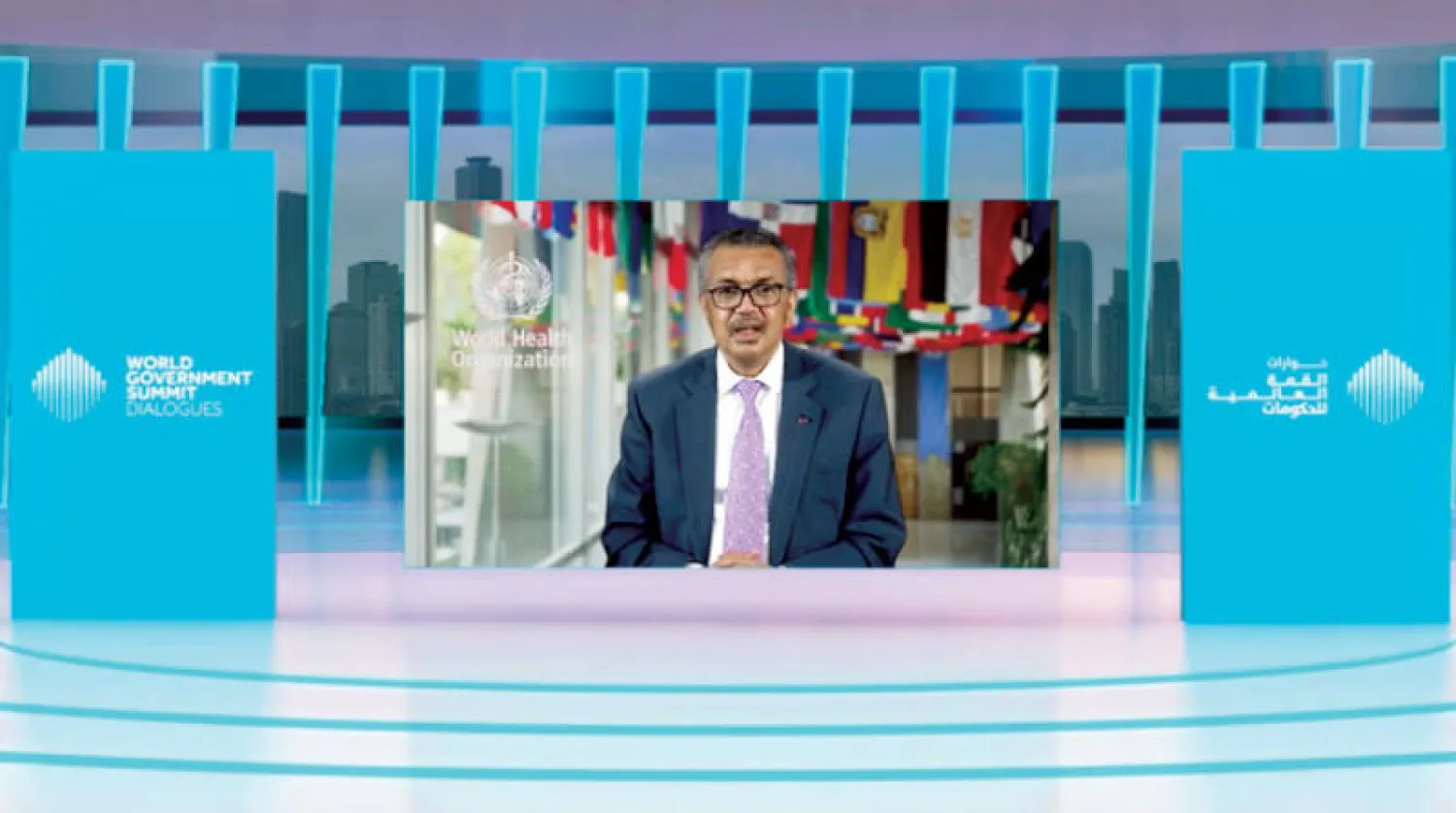 غيبريسوس خلال مشاركته في القمة العالمية للحكومات (الشرق الأوسط)