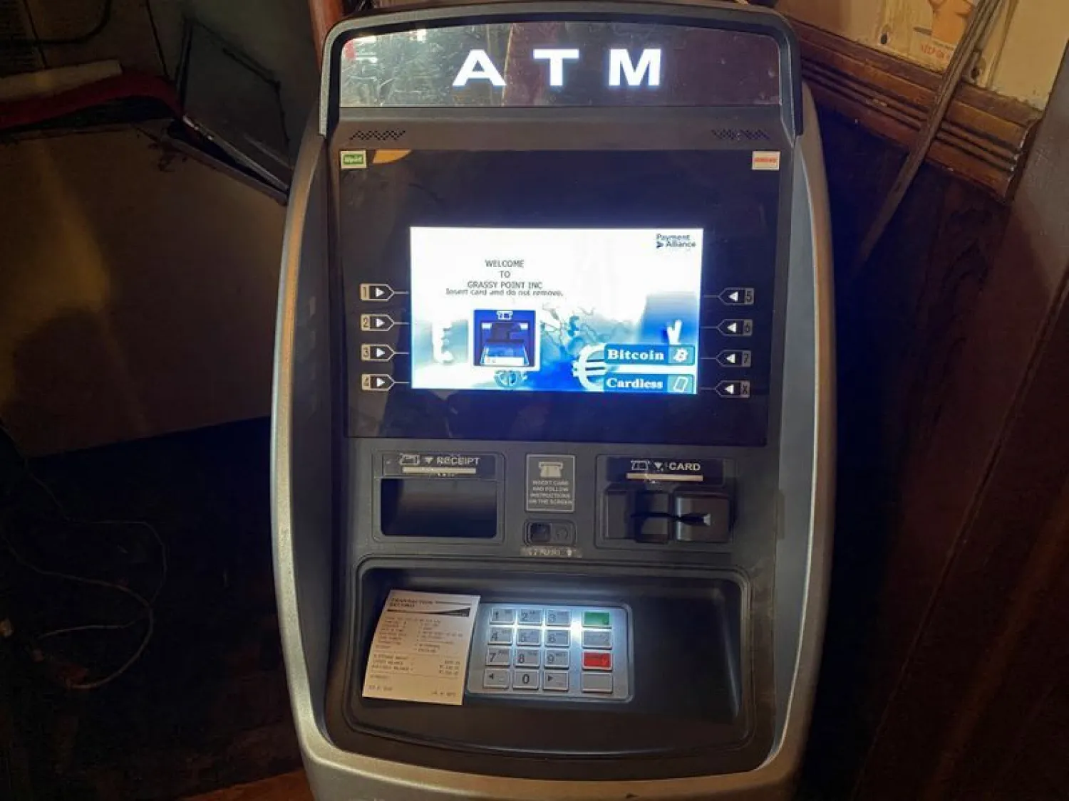 A LibertyX Bitcoin ATM is seen at the Grassy Point Bar & Grill in Broad Channel, New York, US March 8, 2021. (Reuters)