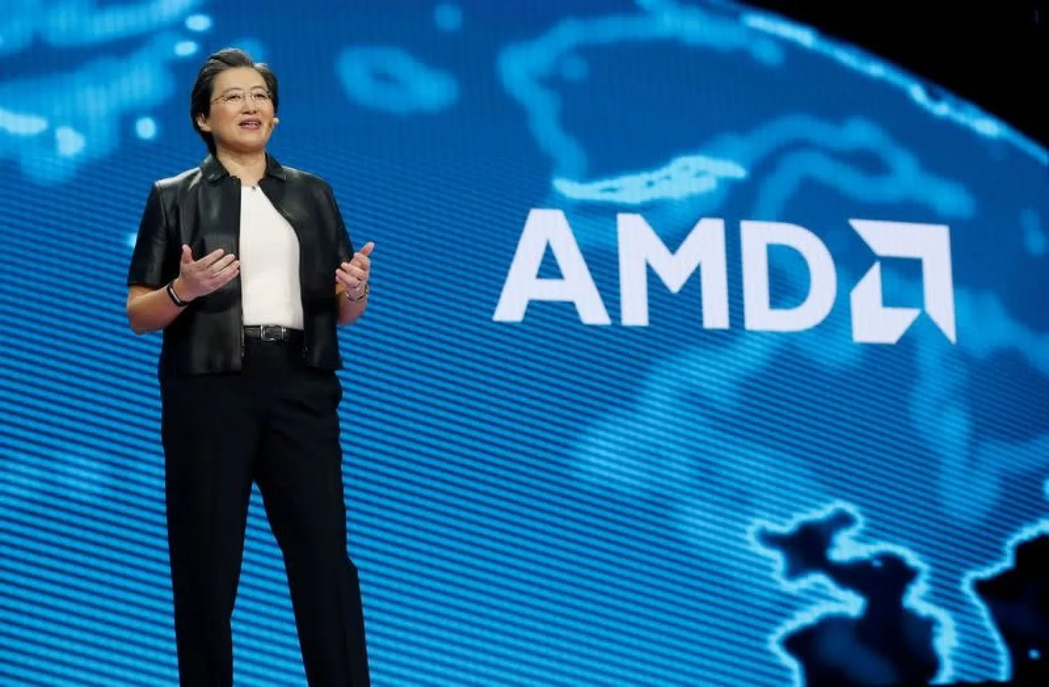 Lisa Su, president and CEO of AMD, gives a keynote address during the 2019 CES in Las Vegas, Nevada, US, January 9, 2019. (Reuters)