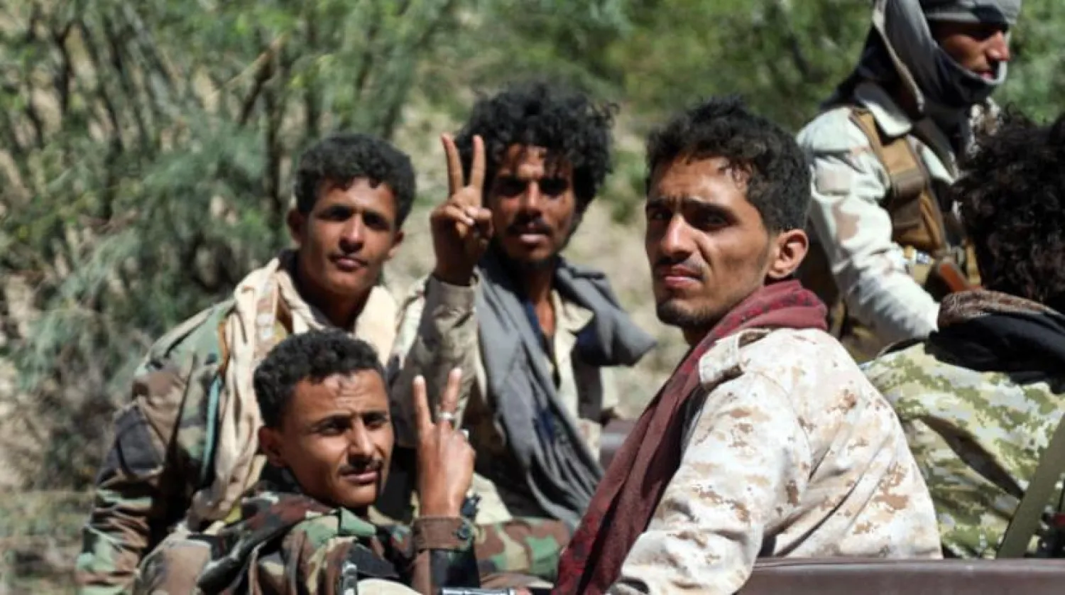 Yemeni forces west of Taiz on Tuesday. (AFP)
