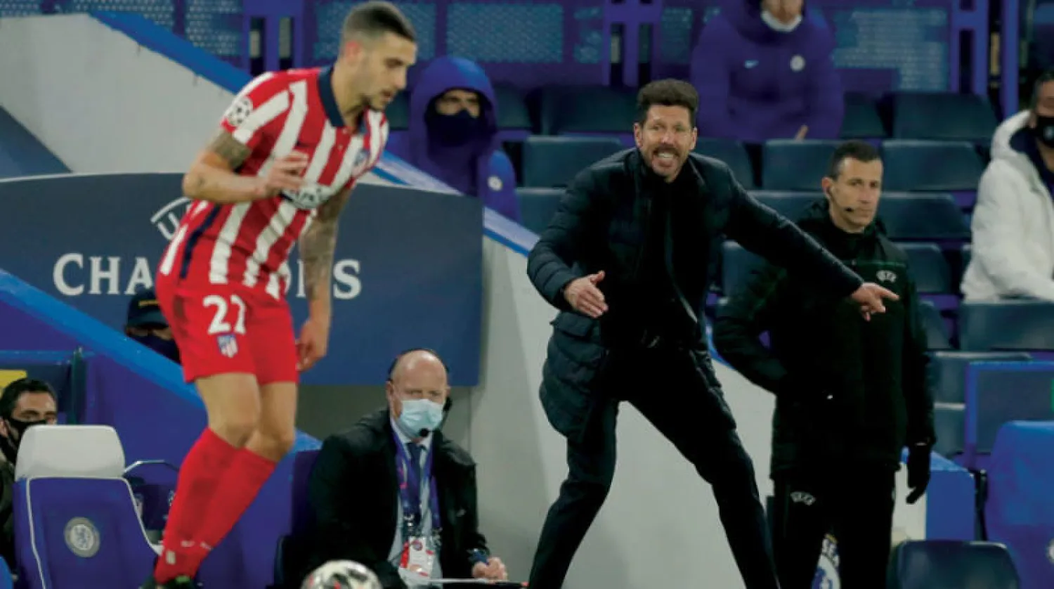 لقب الدوري الإسباني أمل سيميوني الأخير لإنقاذ موسمه بعد خروج أتلتيكو المخيب من دوري الأبطال (أ.ب)