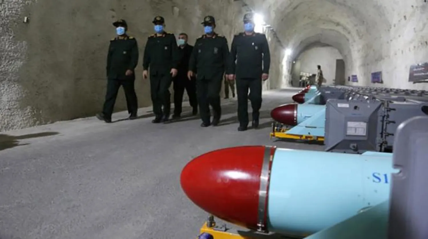 الصواريخ الإيرانية التي أعلن الحرس الثوري عن وجودها في قاعدة تحت الأرض (أرشيفية)