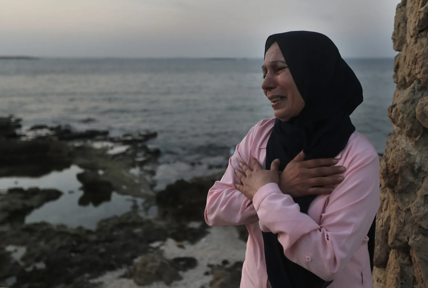 The mother of a Lebanese man who was still missing at sea while he was trying to reach Cyprus by boat. AP file photo