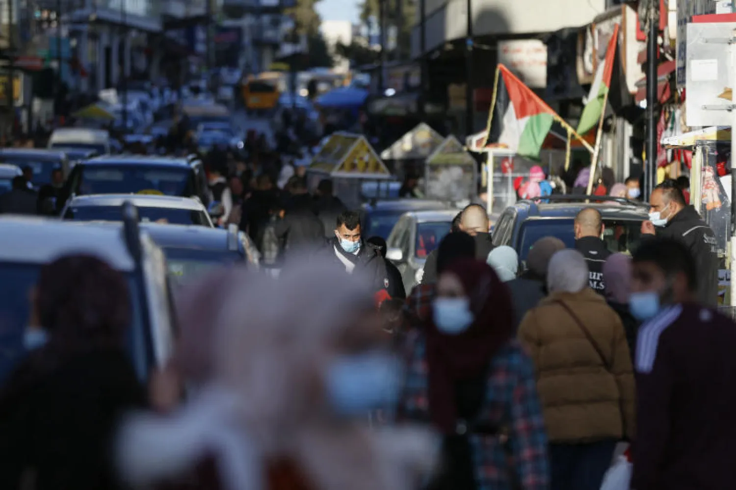 مشهد عام لأحد شوارع رام الله (أ.ف.ب)