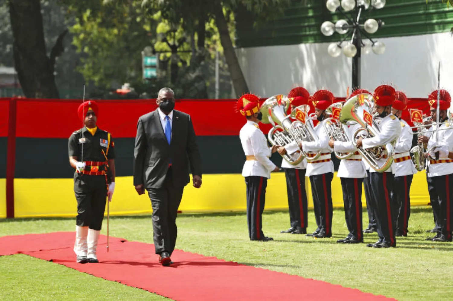 وزير الدفاع الأميركي لويد أوستن في نيودلهي (أ.ب)