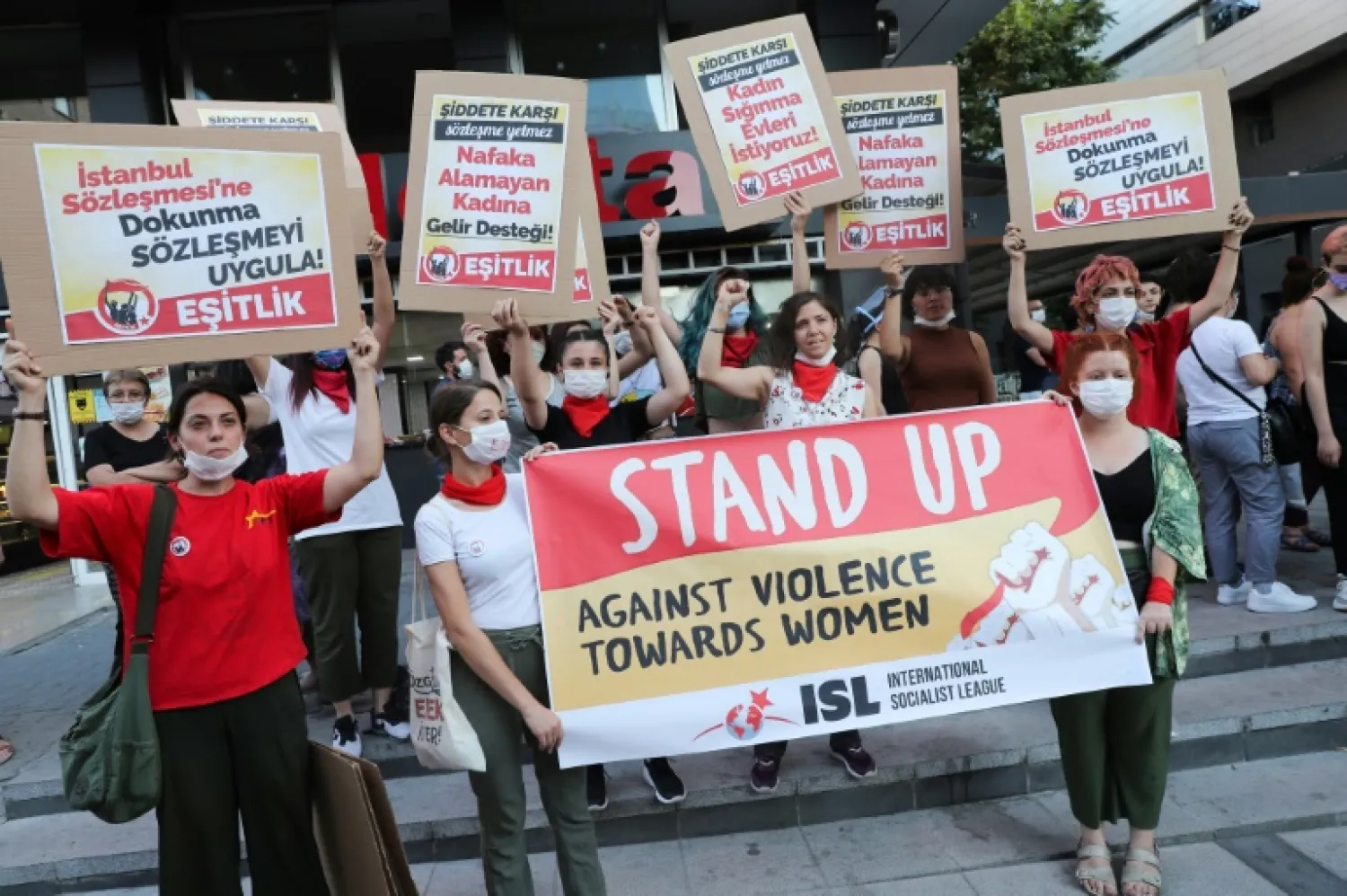 Women have taken to the streets across Turkey since an official from Erdogan's ruling party raised the prospect of withdrawing from the treaty last year - AFP