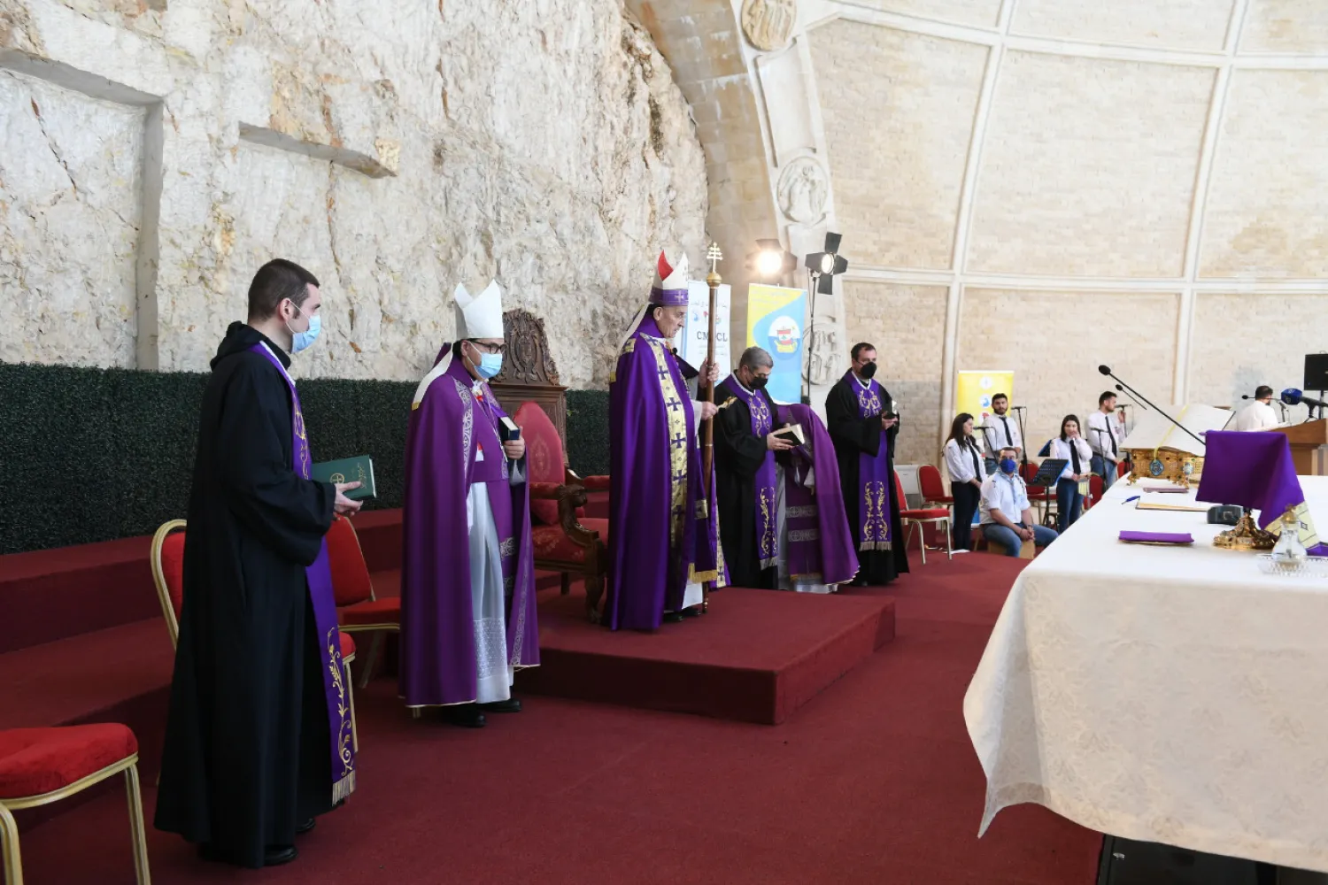 Lebanon’s Maronite Patriarch Bechara Boutros al-Rai during Sunday’s mass service (NNA)
