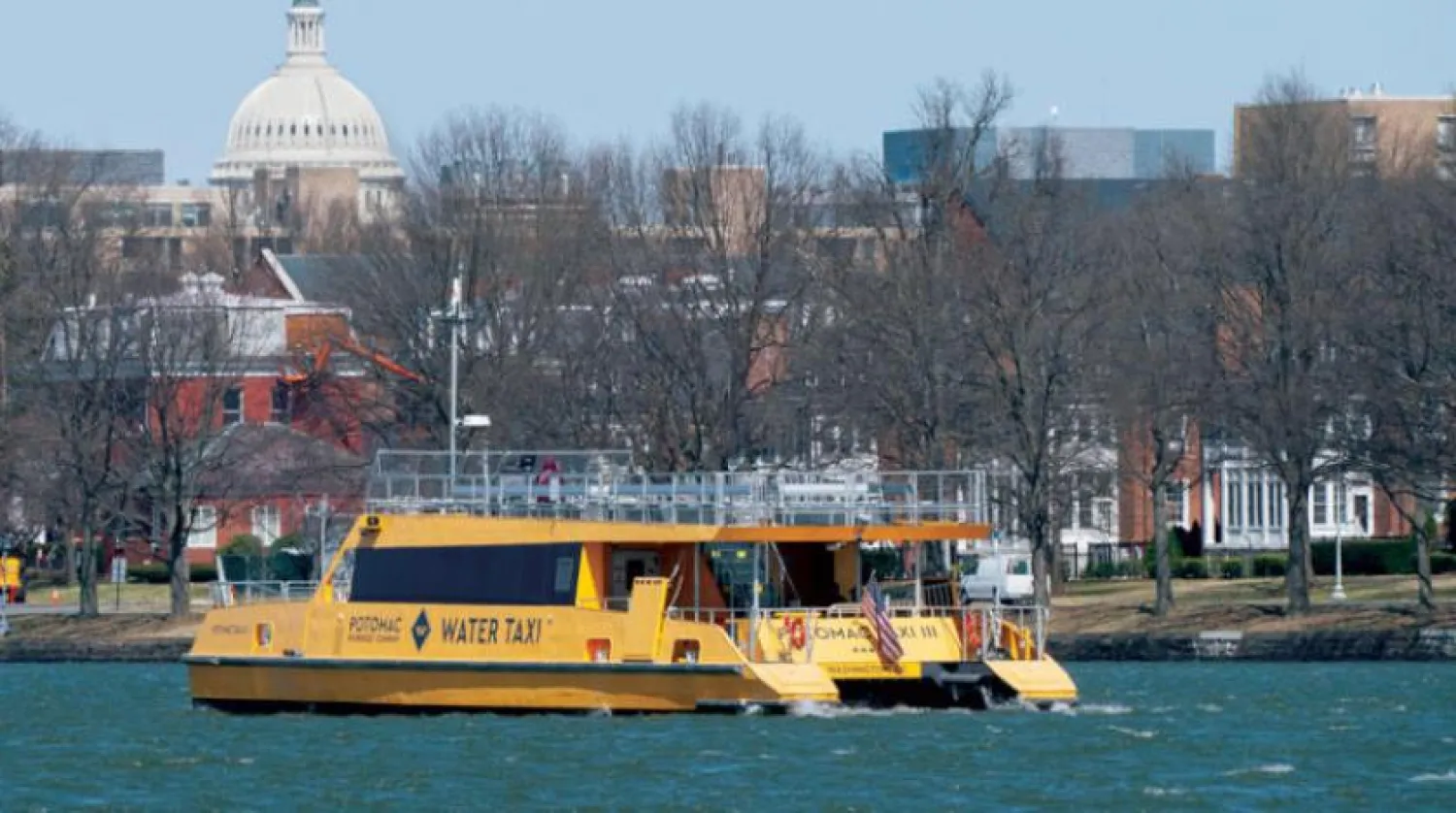 A boat in the waterway next to Fort McNair army base in Washington. (AP)