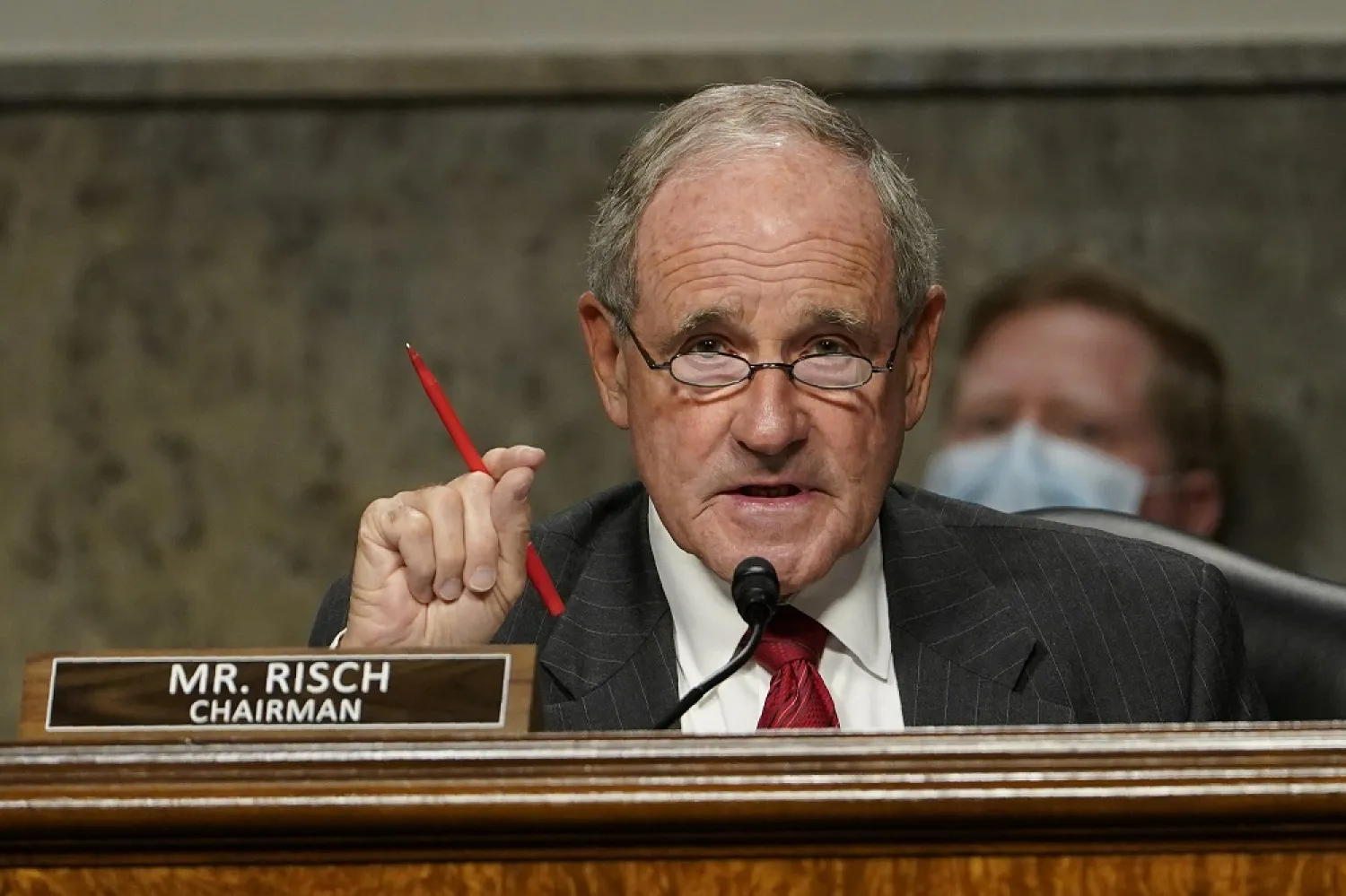 In this Sept. 24, 2020, file photo Senate Foreign Relations Committee Chairman Sen. James Ricsh, speaks on Capitol Hill in Washington. (AP)