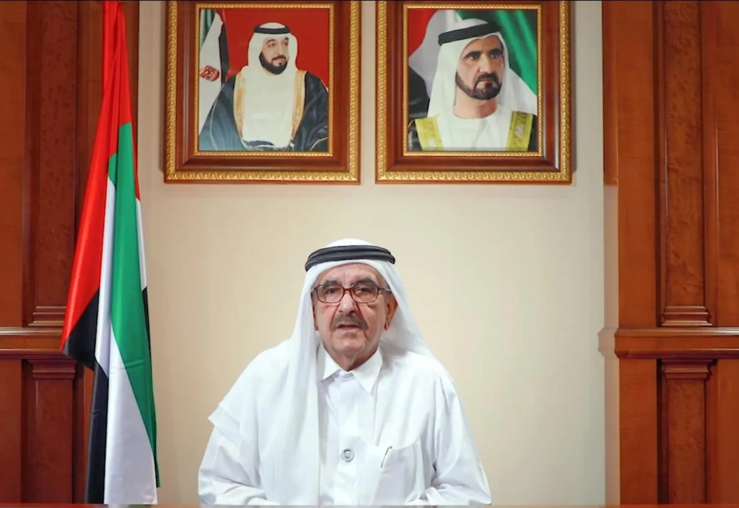 Sheikh Hamdan bin Rashid attends the Water, Energy, Technology and Environment Exhibition (WETEX) and the Dubai Solar Show 2020 virtually on October 26, 2020. (Dubai Media Office)