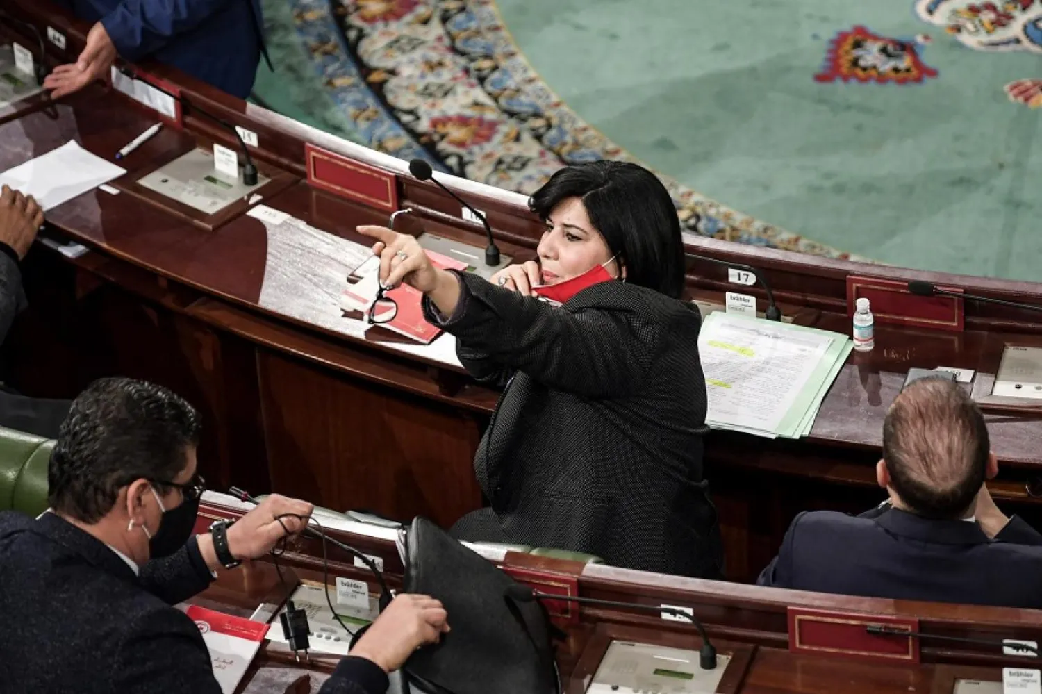 Tunus parlamento ofisi, Milletvekili Abir Musa’nın art arda 3 oturumda konuşma yapma hakkını iptal etti (AFP)
