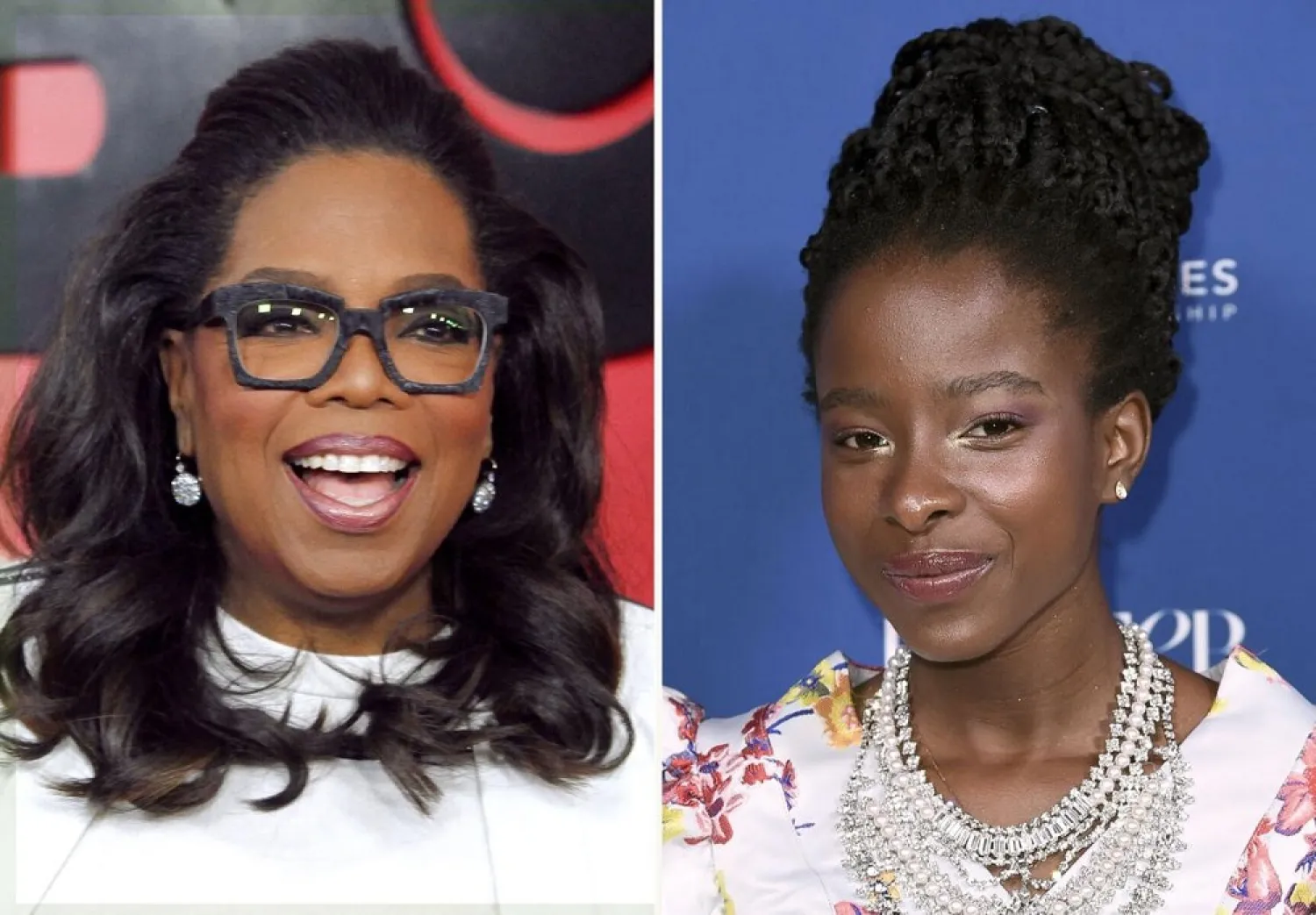 In this combination photo, Oprah Winfrey, left, attends the premiere of "The Immortal Life of Henrietta Lacks" on April 18, 2017, in New York and Amanda Gorman attends Porter's 3rd annual Incredible Women Gala on Oct. 9, 2018, in Los Angeles. (AP)