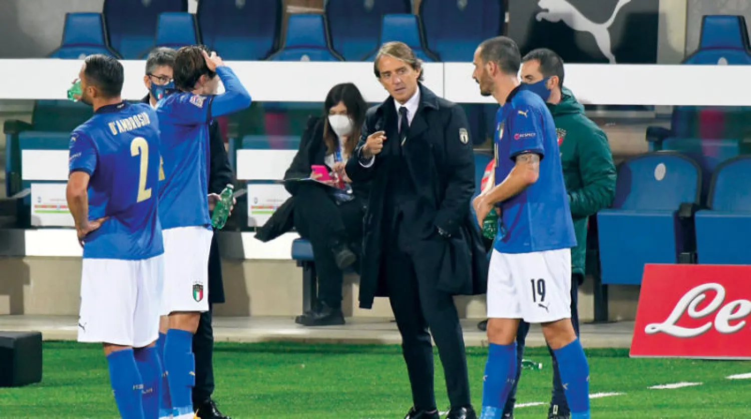 أعاد مانشيني بناء المنتخب الإيطالي بالاعتماد على اللاعبين الشبان (غيتي)