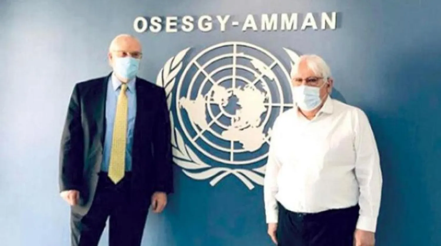 UN Special Envoy to Yemen Martin Griffiths and Washington’s envoy for Yemen Tim Lenderking (Twitter account of the Near East Department of the US State Department) 

