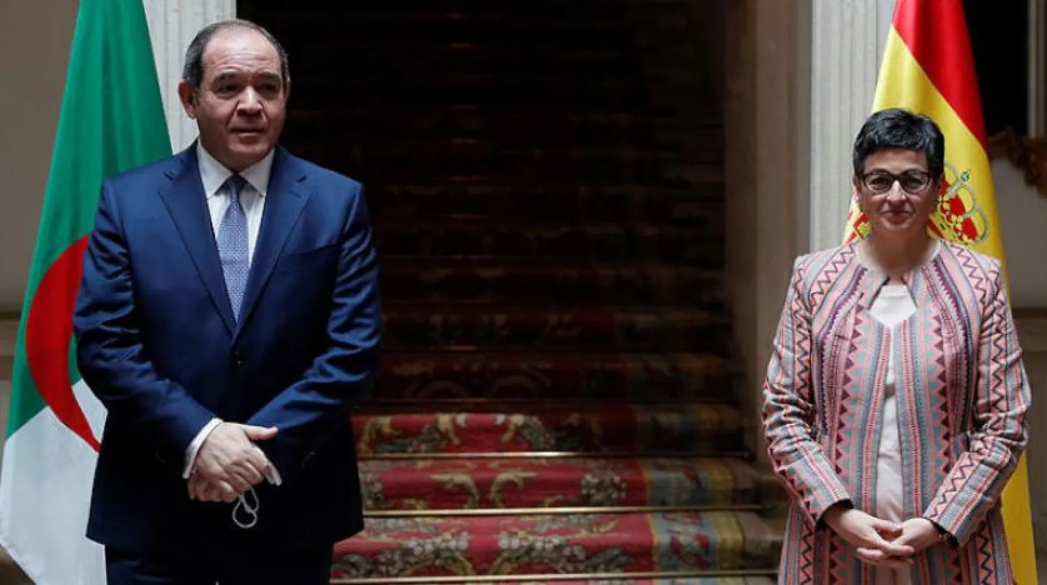 Cezayir Dışişleri Bakanı Sabri Boukadoum dün İspanyol mevkidaşı Arancha Gonzalez Laya Madrid’de (EPA)
