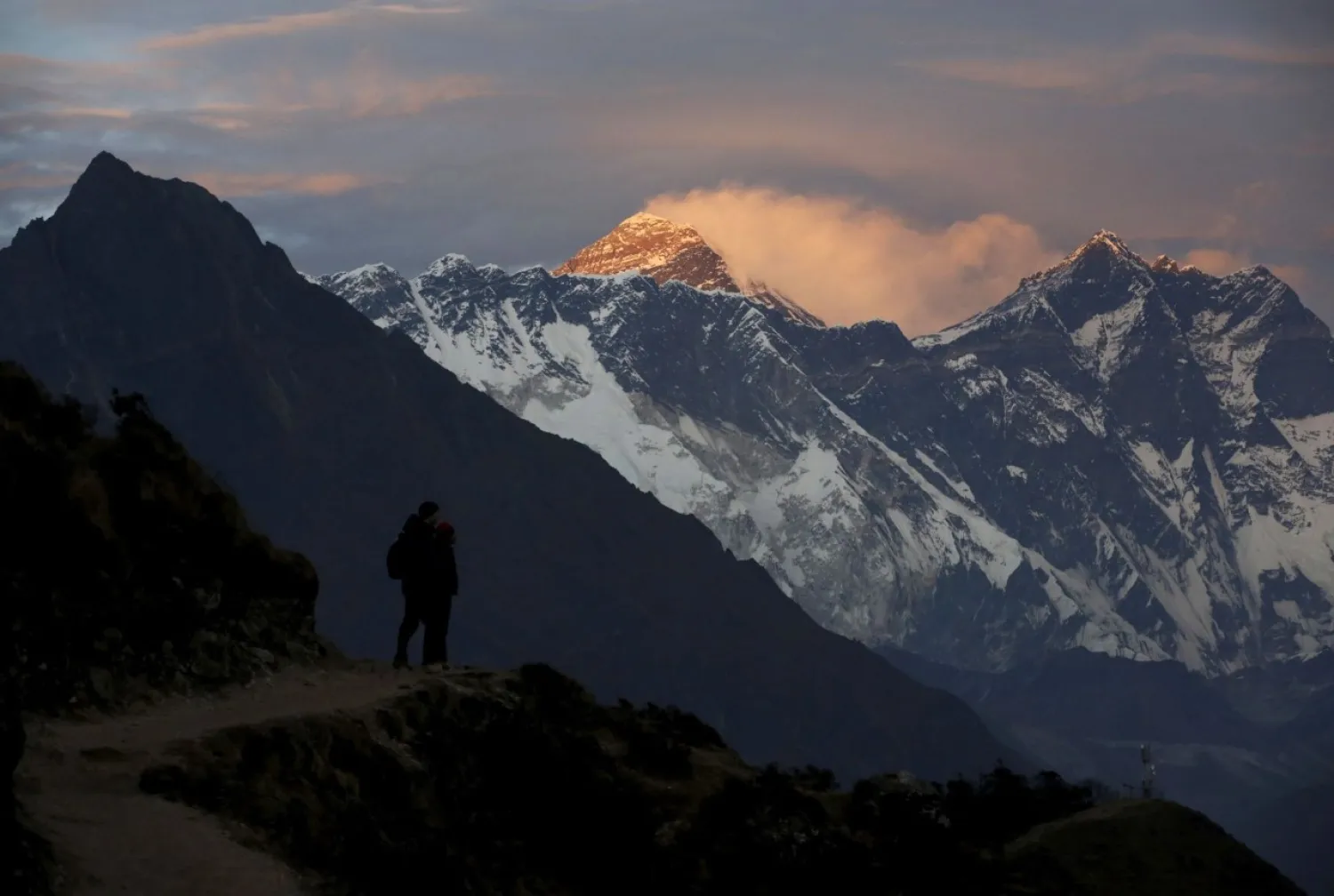 Light illuminates Mount Everest during sunset in Nepal's Solukhumbu district, also known as the Everest region, in this 2015 picture. Reuters