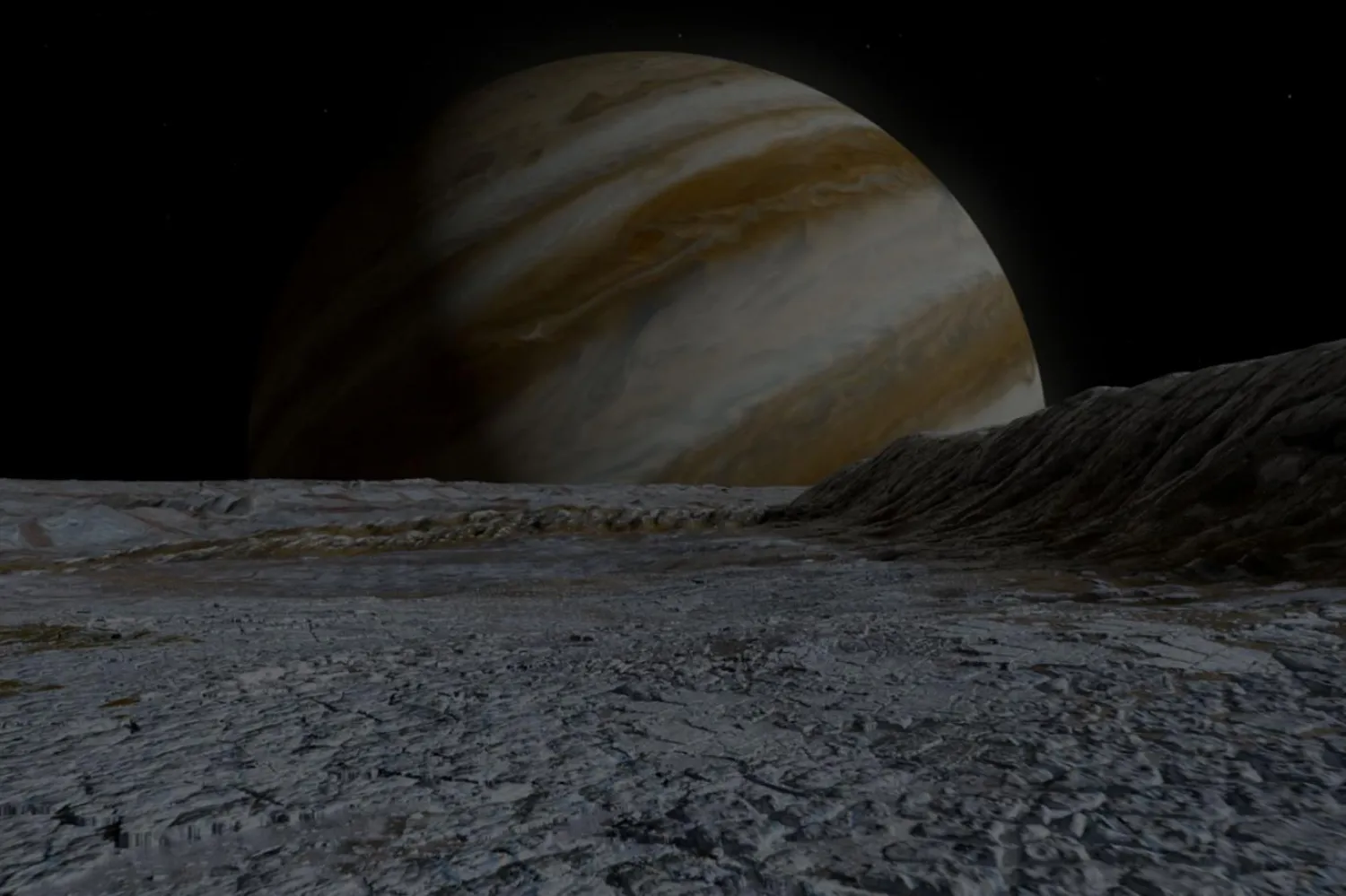 Jüpiter'in yörüngesindeki Europa'nın buzlu yüzeyinin altındaki okyanus, yaşam arayışının öncelikli hedefleri arasında (NASA)
