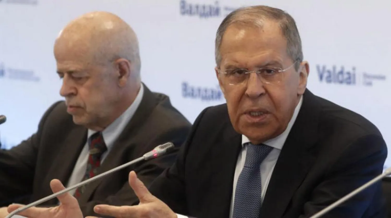 Rusya Dışişleri Bakanı Sergey Lavrov Valday Uluslararası Tartışma Kulübü Ortadoğu Konferansı'nın özel oturumunda konuşuyor (EPA)