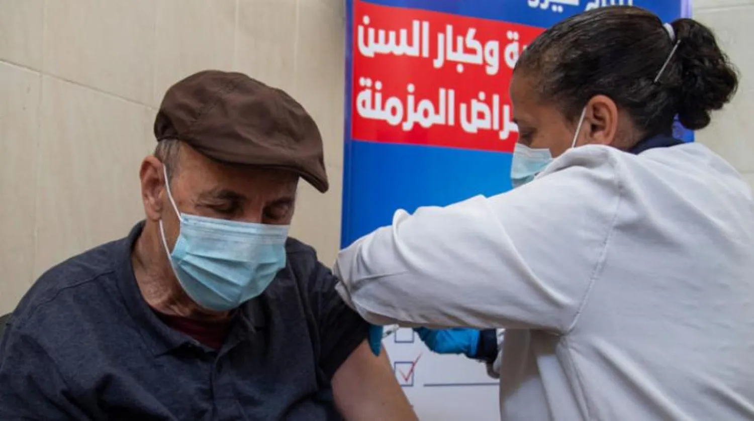 An Egyptian man receiving a dose of the coronavirus vaccine in Cairo (EPA) 

 

