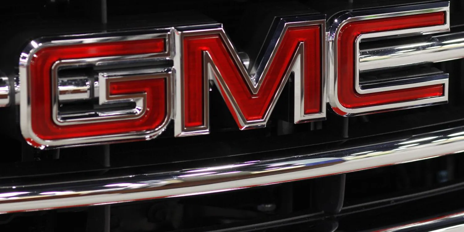 This Oct. 28, 2011 photo, shows the GMC nameplate at the 41st
annual South Florida International Auto Show, in Miami Beach, Fla.
(Source: AP Photo/Lynne Sladky)