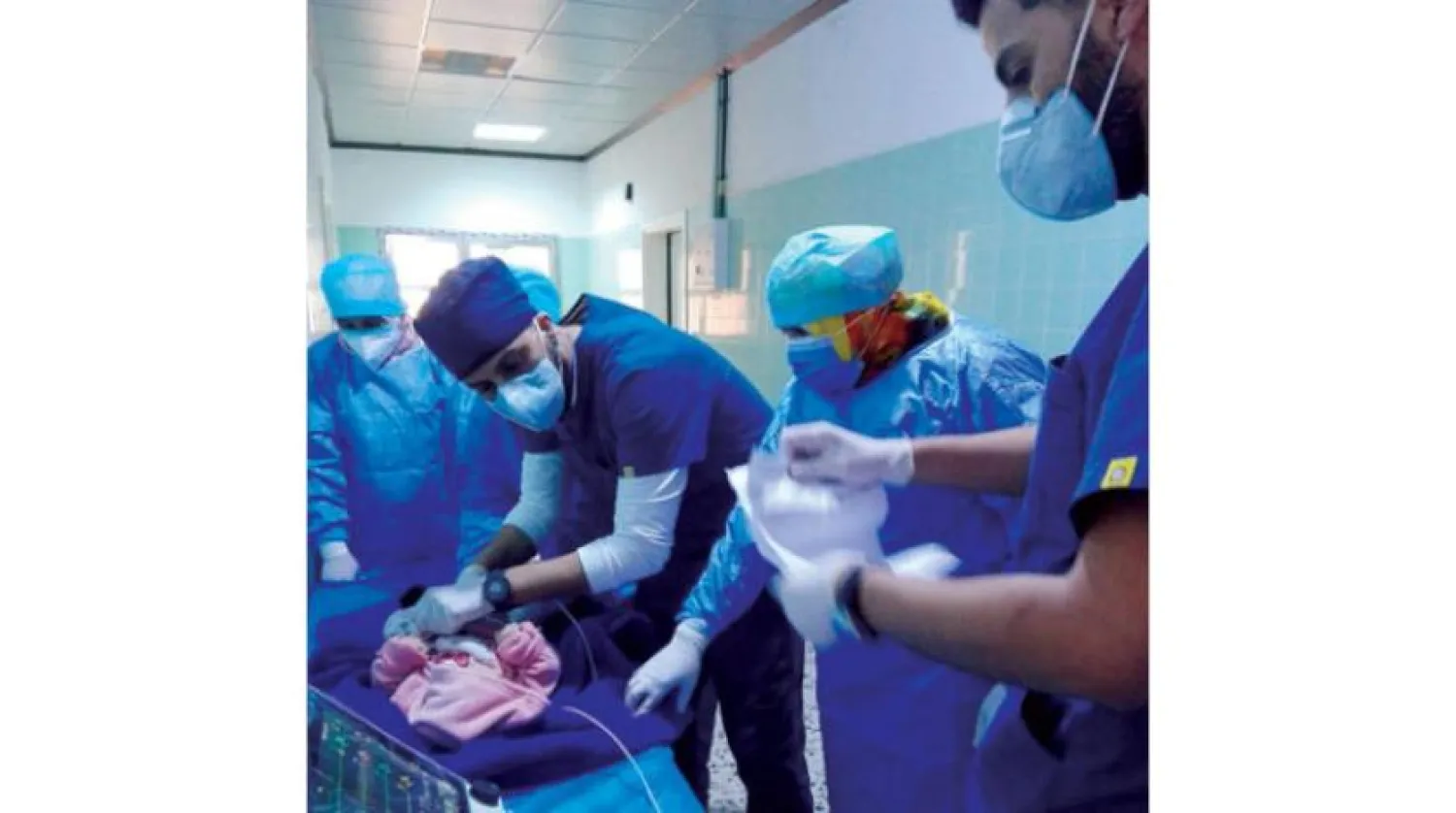 Doctors in Kabaw treat an infant infected with the coronavirus. (Kabaw municipal council)