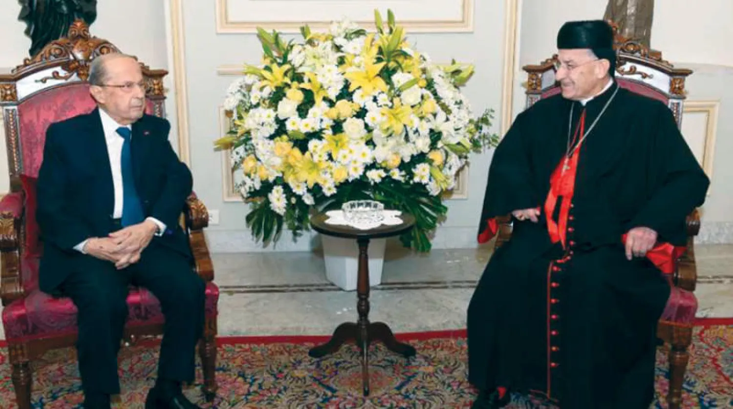 عون والراعي خلال لقائهما في بكركي أول من أمس (الوكالة المركزية)