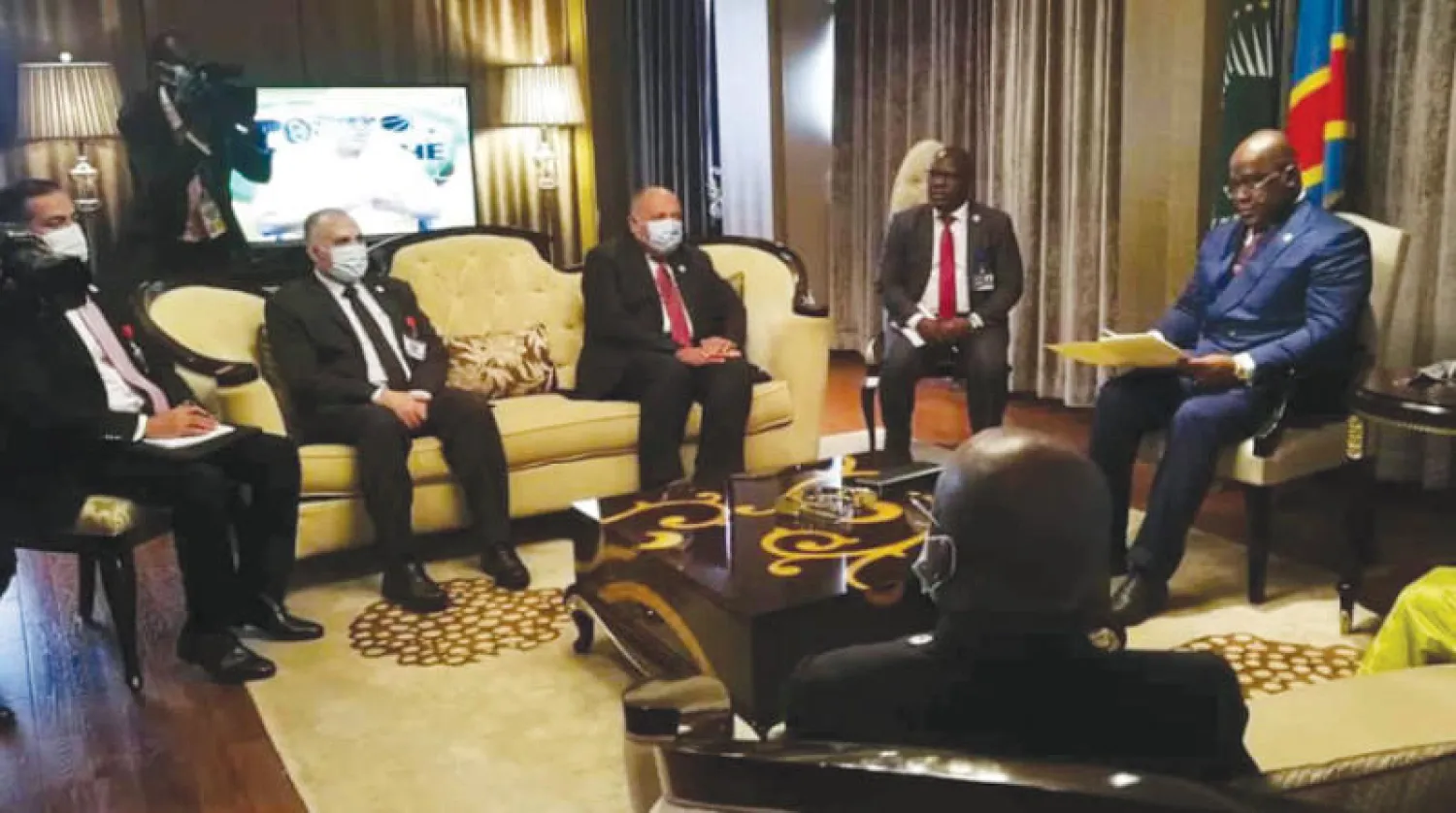 جانب من اجتماعات وزراء الخارجية والمياه لمصر وإثيوبيا والسودان في كنشاسا (الخارجية المصرية)