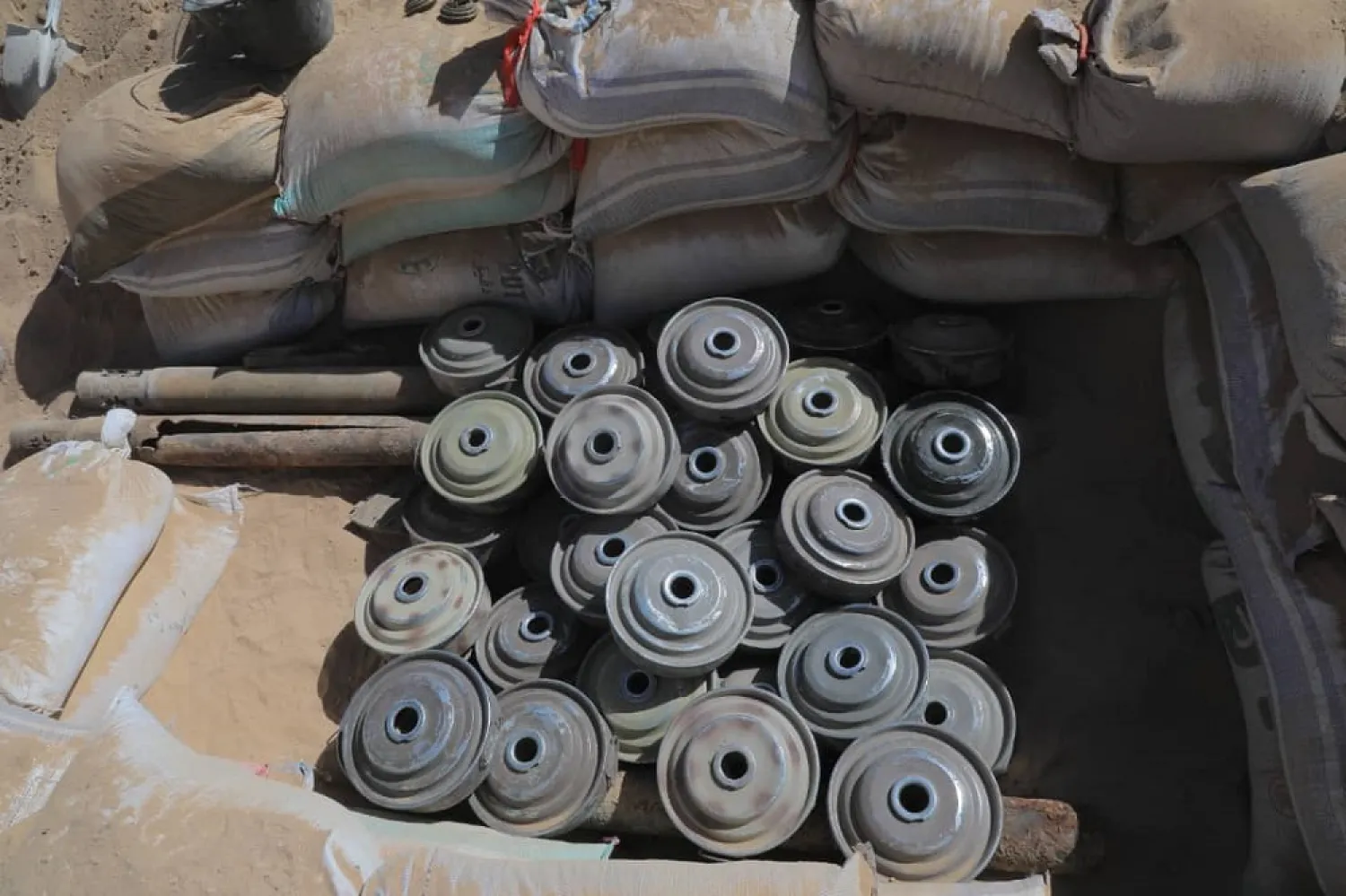 Houthi mines that have been removed by Masam. (Masam via Twitter)