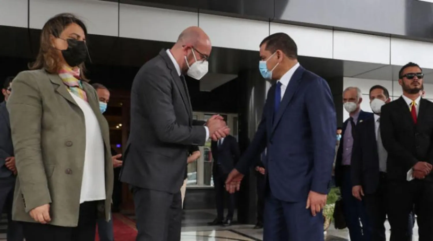 Dibeybe dün Trablus'ta Michel’i ağırladı (AFP)