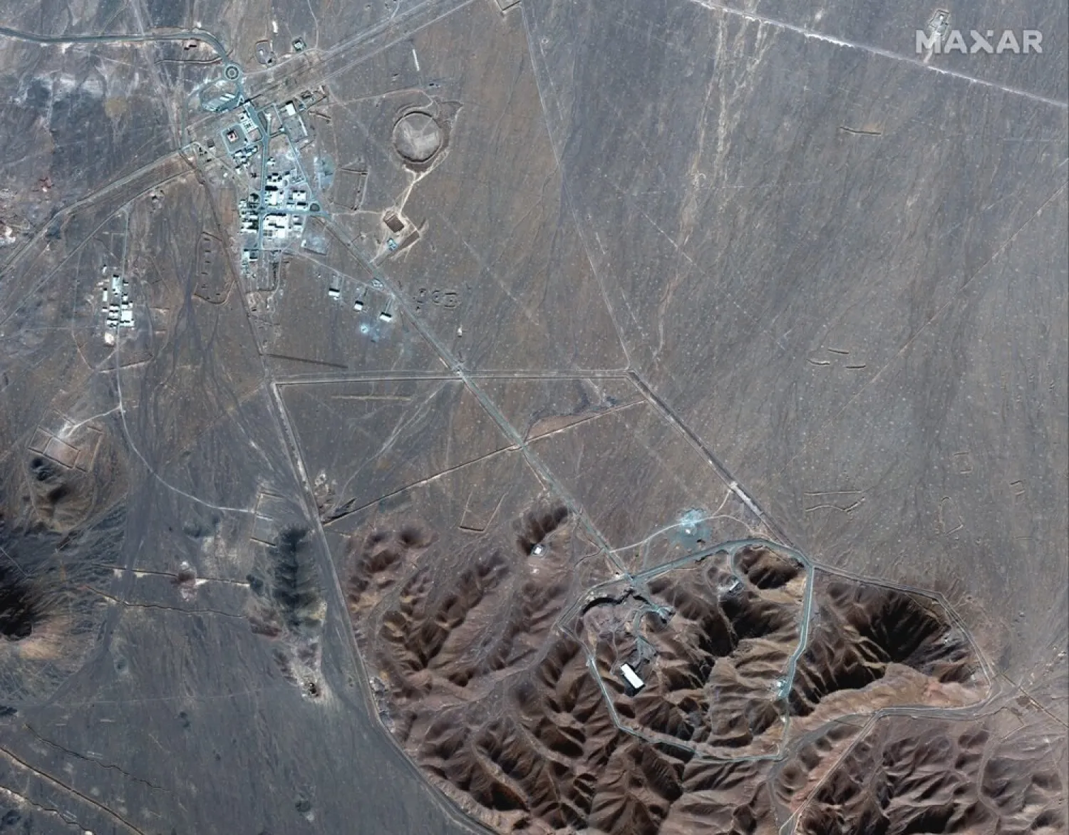 This Nov. 4, 2020, satellite photo by Maxar Technologies shows Iran's Fordow nuclear site. (AP)