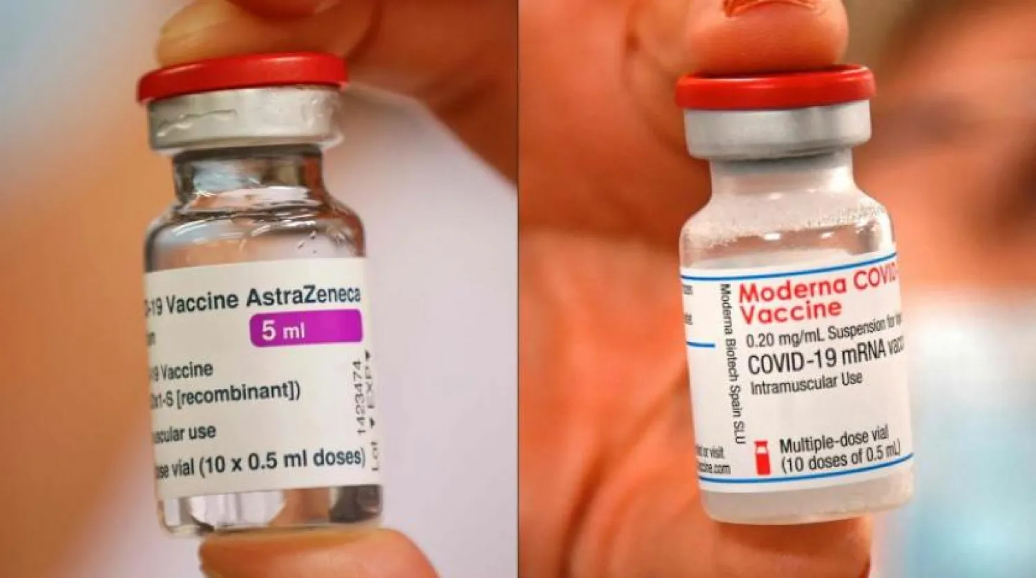 AstraZeneca (solda) ve Moderna aşısı (AFP) 