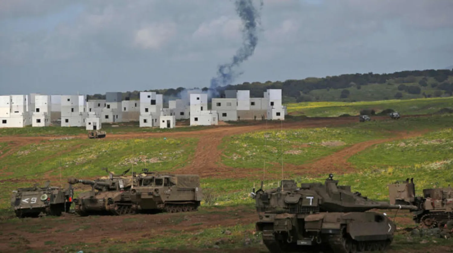 آليات إسرائيلية في الجولان السوري المحتل في 17 مارس الماضي (أ.ف.ب)