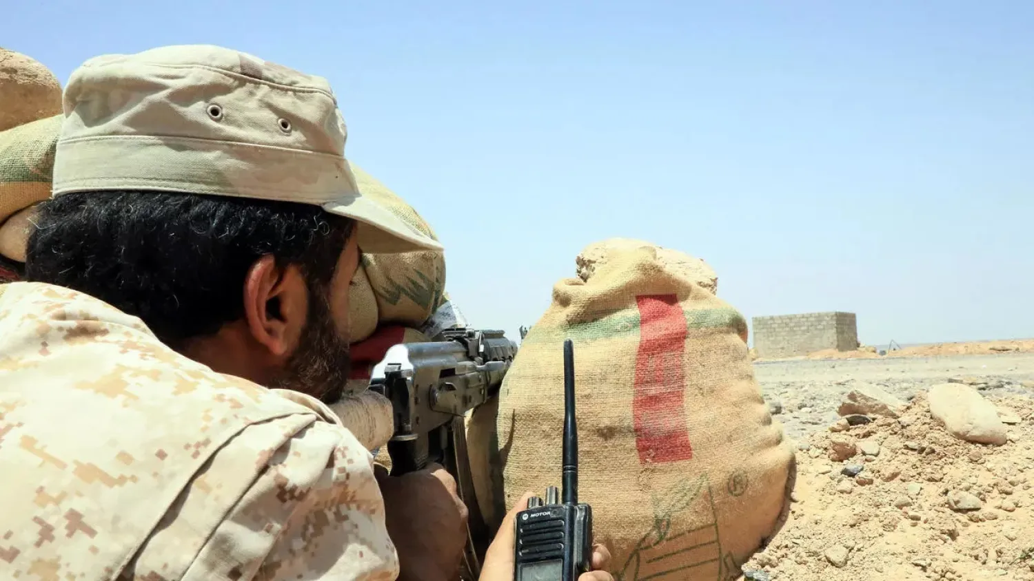 Fighters loyal to Yemen's legitimate government have been battling a Houthi offensive in the Marib region since February. (AFP)